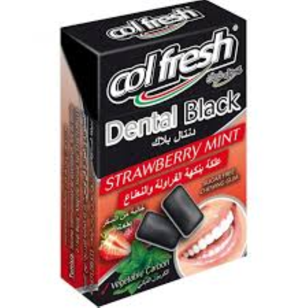 COLFRESH GUM DENTAL BLACK STRAWBERRY MINT 21G